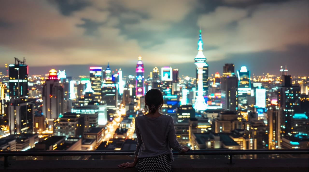 城市夜景女神壁纸